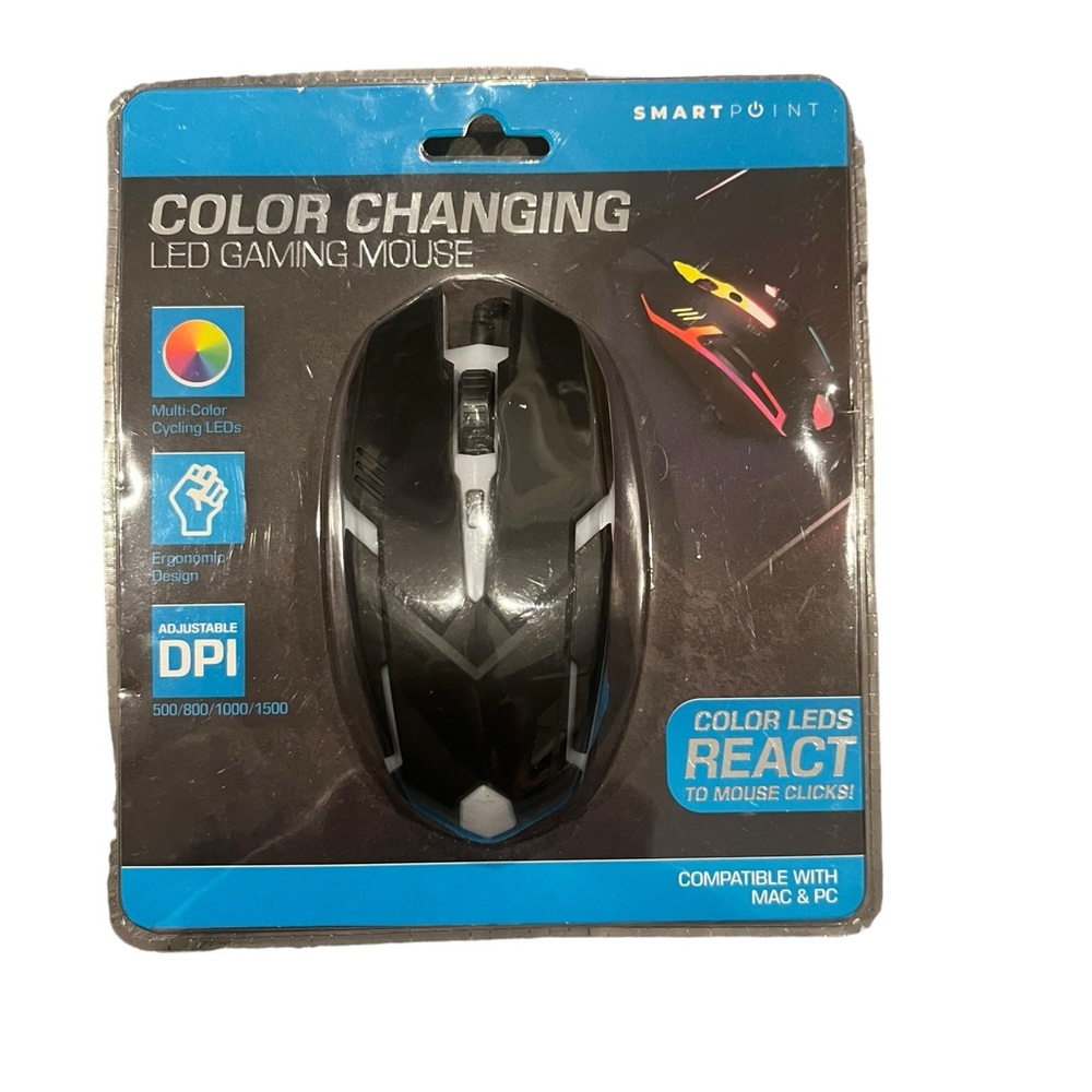 Smart Point Color Changing LED Gaming Mouse Compatible w/Mac & PC NEW SEALED